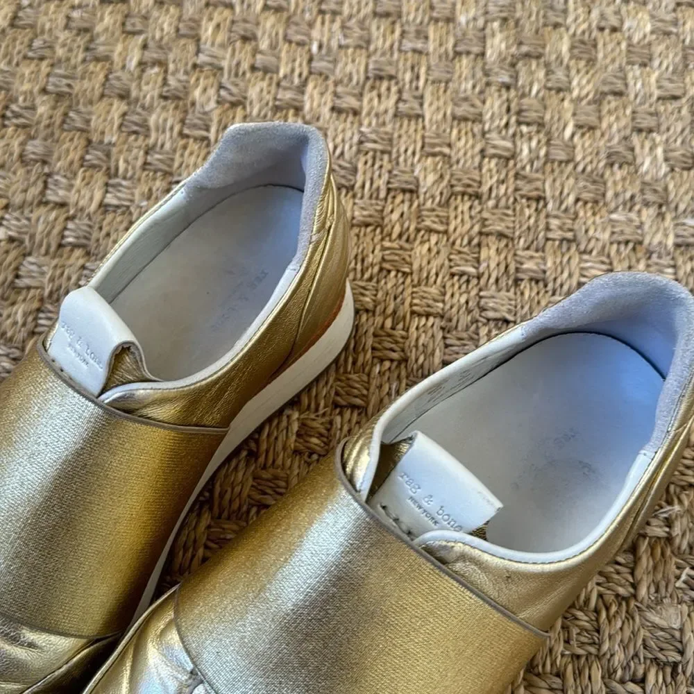 Gold Slip On Sneakers By Rag & Bone New York